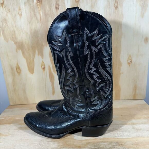 Justin Black Leather Boots Men’s Size 8.5 D - Picture 1 of 9